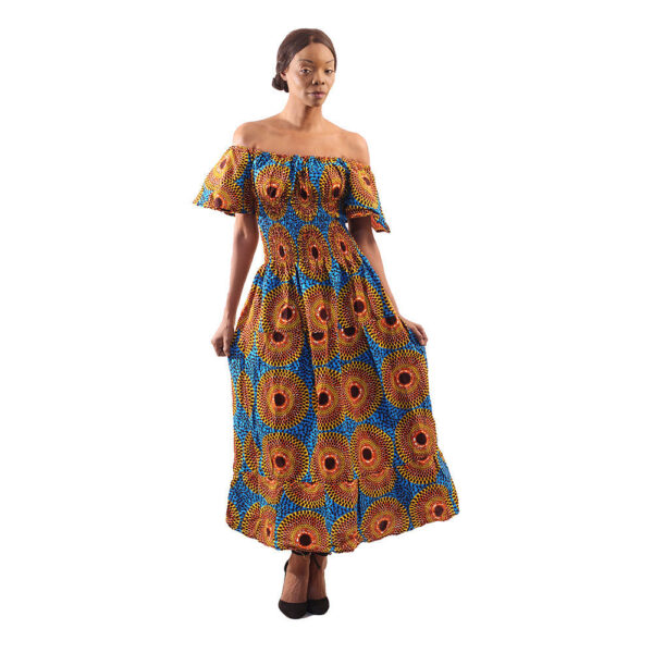 African Circle Print Princess Dress