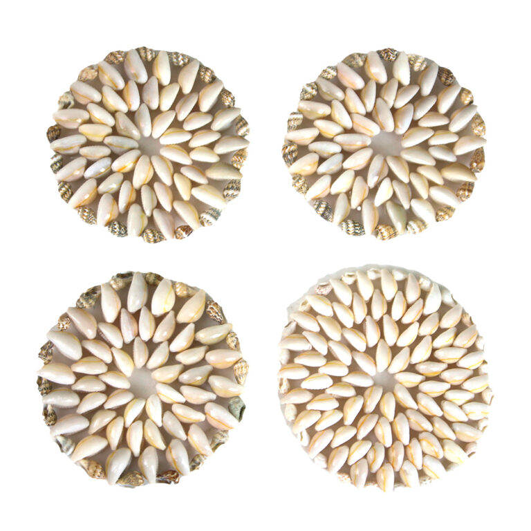 Set Of 4 Cowrie Shell Coasters – Small - Kushiaa
